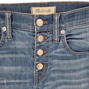 Madewell Jeans Womens 26 Blue Cali Demi-Boot Button Fly Raw Hem Cropped G0997